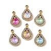 UV Plating Alloy Glass Pendants FIND-K032-45G-1