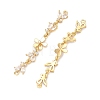 Brass Pave Clear Cubic Zirconia Connector Charms X-KK-Z139-12G-03-2