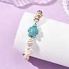 2Pcs Natural Sea Shell & Synthetical Turquoise Beaded Bracelets for Women BJEW-JB13838-3