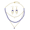 Rondelle 304 Stainless Steel & Glass Beaded Layered Necklace and Earring Set Set for Women SJEW-JS01384-01-3