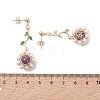 Flower 304 Stainless Steel Cubic Zirconia Dangle Stud Earrings EJEW-TA00800-02-4