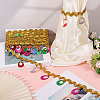 Polyester Metallic Thread & Sequins & Alloy Lace Tassel Ribbon OCOR-WH0105-236-5