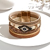 Imitation Leather Crod Multi-strand Bracelet PW-WGFD5E9-01-1