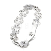 Hollow Flower 304 Stainless Steel Bangles for Women BJEW-A166-02P-2
