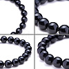 Natural Blacke Agate Round Beads Stretch Bracelets BJEW-N301-8mm-01-4