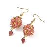 Glass & Dyed Natural Malaysia Jade & Natural Red Jasper/Amethyst/Tiger Eye/Lapis Lazuli/Rhodonite Dangle Earrings EJEW-MZ00814-6
