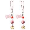 2Pcs Acrylic & Wood & Alloy & Resin Mobile Straps HJEW-YW00339-02-1