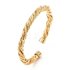 Brass Twisted Rope Open Cuff Bangles KK-CBA3297-11G-4