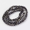 Electroplate Transparent Glass Beads Strands EGLA-A034-T6mm-P-3