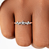 Alloy Rhinestone Plain Band Rings PW-WGAC64F-03-4