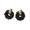 Iron & Glass Bead Ring Stud Earrings FS-WG96D15-05-2