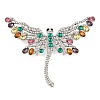 Alloy Rhinestone Lapel Pin Brooch for Clothes RB-CBA075A-01-1