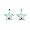 304 Stainless Steel Aquamarine Enamel Connector Charms STAS-Z078-14P-1