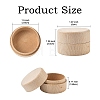 1Pc Round Beechwood Jewelry Storage Gift Box with Lid CON-YW0001-85-2