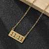 304 Stainless Steel Angel Number 11:11 Pendant Necklaces NJEW-NH0002-01G-06-5