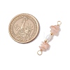 Natural Sunstone Chip & Natural Cultured Freshwater Pearl Rice Beaded Connector Charms PALLOY-JF03707-02-2