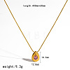 304 Stainless Steel Pave Cubic Zirconia Pendant Necklaces WG43999-03-1