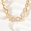 Brass Micro Pave Cubic Zirconia Chain Bracelets KK-R217-46G-2