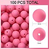 100Pcs Silicone Beads Round Rubber Bead 15MM Loose Spacer Beads for DIY Supplies Jewelry Keychain Making JX443A-1