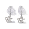 Anti-Tarnish Rhodium Plated 999 Sterling Silver Star Stud Earrings for Women EJEW-S215-03P-2