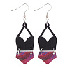 Alloy with Imitation Leather Dangle Earrings FS-WG30D02-20-1