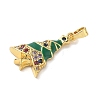 Christmas Brass Micro Pave Cubic Zirconia Pendants KK-K305-07B-02-2