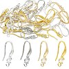 40Pcs 4 Colors Brass Micro Pave Clear Cubic Zirconia Hoop Earring Findings KK-CP0001-10-8