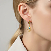 304 Stainless Steel Hoop Dangle Earrings for Women UE5978-1