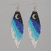 Moon Stainless Steel Dangle Earrings KS8218-1-1