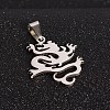 Tarnish Resistant 201 Stainless Steel Dragon Pendants STAS-I032-196A-1