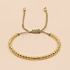 Adjustable Brass Round Braided Bead Bracelets for Women MI8325-6
