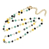 Colorful Rondelle Plastic Beads Handmade Link Chain Necklaces NJEW-P354-02A-G-2