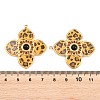 304 Stainless Steel & Resin & Natural Obsidian & Rhinestone Pendants STAS-G394-13G-01-3