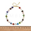 Heart Handmade Millefiori Glass Beaded Anklets for Women AJEW-AN00874-4