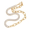304 Stainless Steel Pave Clear Cubic Zirconia Tennis Chain Paperclip Chain Necklaces with OT Clasps NJEW-D326-02G-5