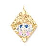 Brass Micro Pave Cubic Zirconia Enamel Pendants KK-L250-08G-07-1