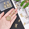 12Pcs 2 Style Brass Micro Pave Black Cubic Zirconia Pendants ZIRC-AR0001-04-3