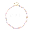 Macaron Color Dyed Natural White Jade Rondelle Beaded Necklaces with Glass Seed Beads for Women NJEW-JN06593-01-3