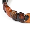 Dyed & Heated Natural Agate Oval Beaded Stretch Bracelet G-E010-01-30-2