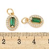 Rack Plating Brass Micro Pave Clear Cubic Zirconia Charms KK-F089-09G-3