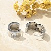 304 Stainless Steel Micro Pave Clear Cubic Zirconia Huggie Hoop Earrings EJEW-C096-55P-5