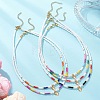 Valentine's Day 304 Stainless Steel Heart Pendant Glass Seed Beaded Necklaces for Women NJEW-MZ00146-1