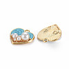 Light Gold Alloy Enamel Pendants ENAM-S126-133-3