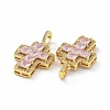 Brass Micro Pave Clear Cubic Zirconia Pendants ZIRC-F135-24G-02B-3