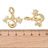 Ocean Brass Pave Clear Cubic Zirconia European Dangle Charms KK-H278-03G-09-3