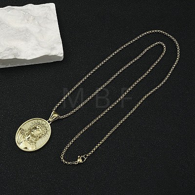 201 Stainless Steel Pendant Necklaces NJEW-C034-36G-1
