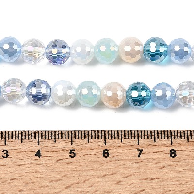 Electroplate Glass Beads Strands EGLA-D300-06-8mm-22-1