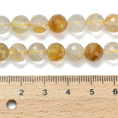 Grade A Natural Yellow Hematoid Quartz Beads Strands G-L642-F04-8mm-1