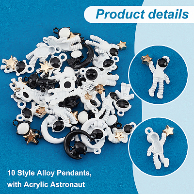  40Pcs 10 Style Alloy Pendants FIND-PH0010-63-1