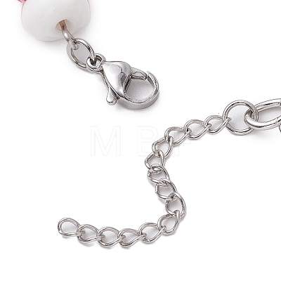 Christmas Theme Handmade Lampwoke and Alloy Snowflake Charms Bracelets BJEW-TA00561-1